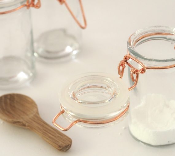 Empty jars and wooden spoon Empty jars and wooden spoon